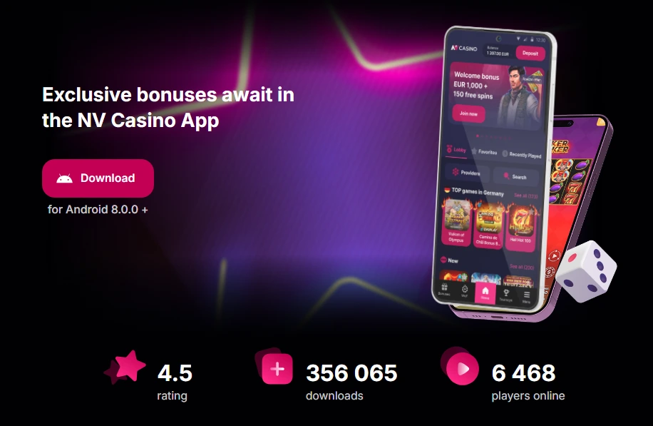 NV Casino app download Android és iOS készülékekre